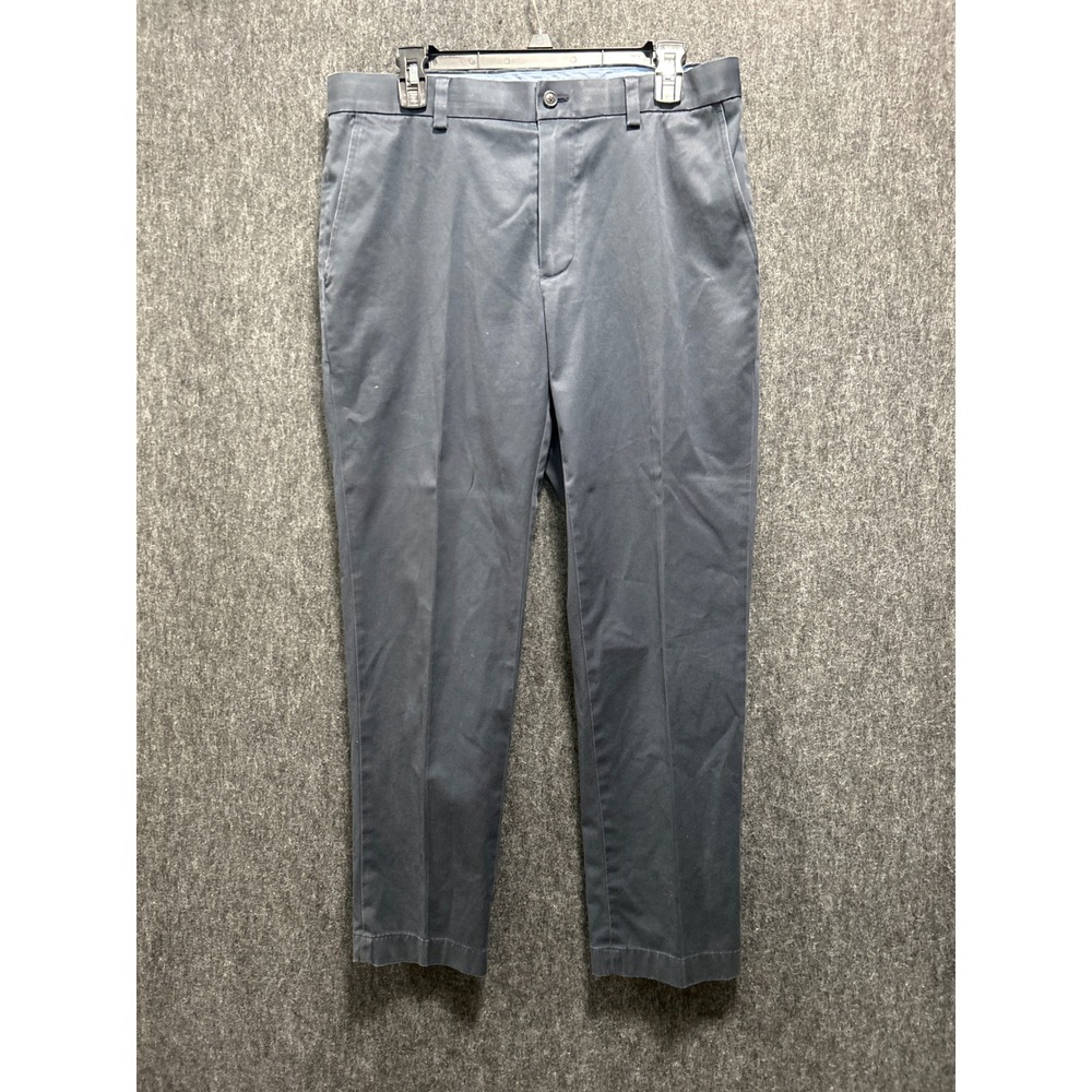 Brooks Brothers Advantage Chino Milano Fit Mens 33(34)x30 Navy Blue Stretch